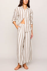 Z Supply Perfect Striped Button Up in Light Toffee