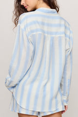Z Supply Perfect Striped Button Up in Skyline