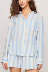 Z Supply Perfect Striped Button Up in Skyline