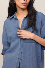 Z Supply Perfect Twill Top in Classic Indigo