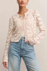 Z Supply Rosalyn Sweater Cardigan in Crystal - Viva Diva Boutique