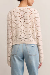 Z Supply Rosalyn Sweater Cardigan in Crystal - Viva Diva Boutique