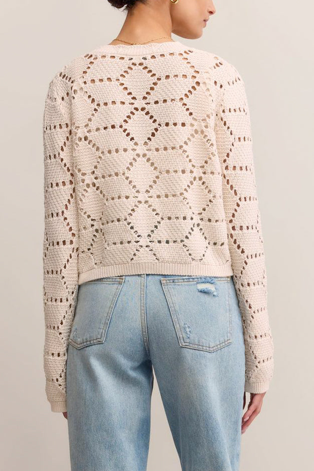 Z Supply Rosalyn Sweater Cardigan in Crystal - Viva Diva Boutique