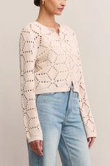 Z Supply Rosalyn Sweater Cardigan in Crystal - Viva Diva Boutique