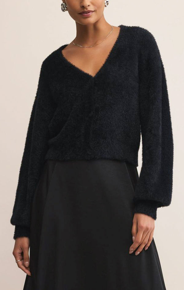 Z Supply Sadira Fluffy Cardigan in Black