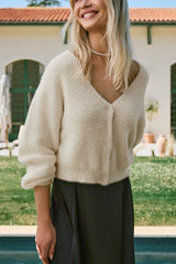Z Supply Sadira Fluffy Cardigan in Warm White - Viva Diva Boutique