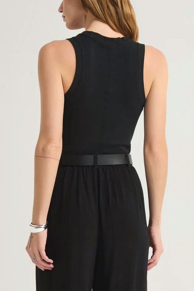 Z Supply Sirena Rib Tank in Black - Viva Diva Boutique