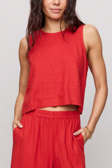 Z Supply Sloane Linen Tank in Chili Pepper