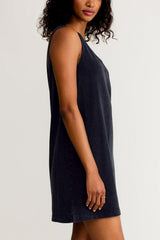 Z Supply Sloane V-Neck Mini Dress in Black - Viva Diva Boutique