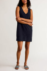 Z Supply Sloane V-Neck Mini Dress in Black - Viva Diva Boutique