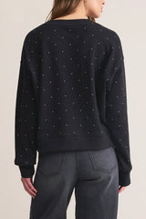 Z Supply Sparkle Crew Neck Sweatshirt in Black