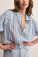 Z Supply The Perfect Linen Top in Boathouse - Viva Diva Boutique