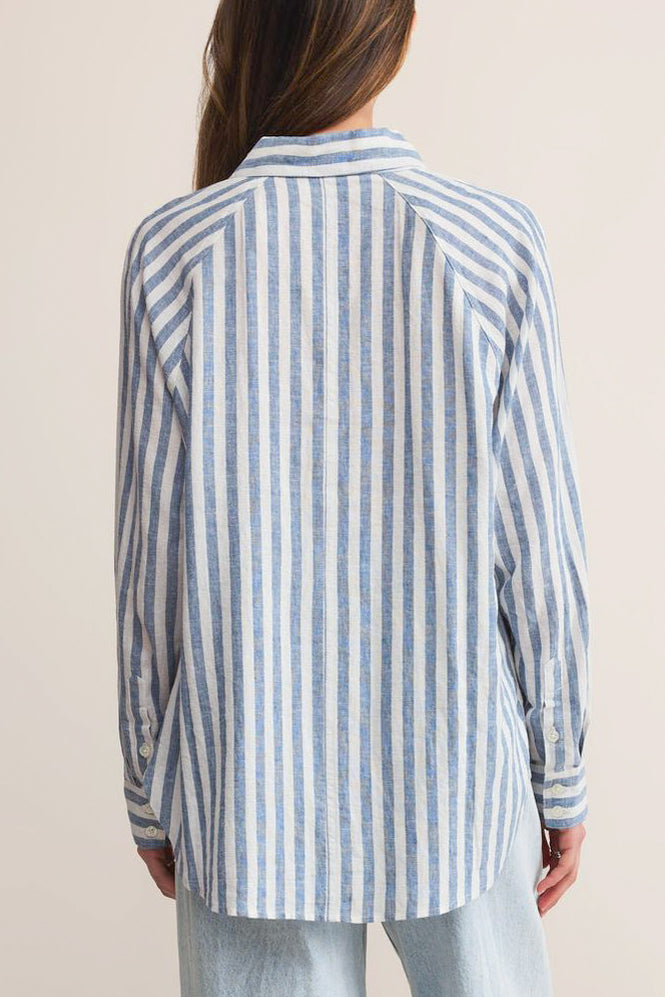 Z Supply The Perfect Linen Top in Boathouse - Viva Diva Boutique