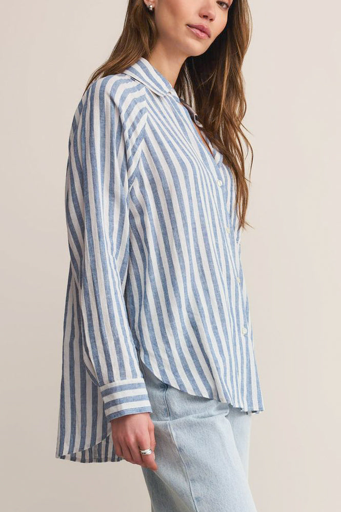 Z Supply The Perfect Linen Top in Boathouse - Viva Diva Boutique