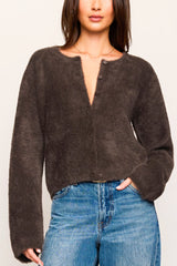 Z Supply Winterglow Fluffy Cardigan in Cocoa Bean