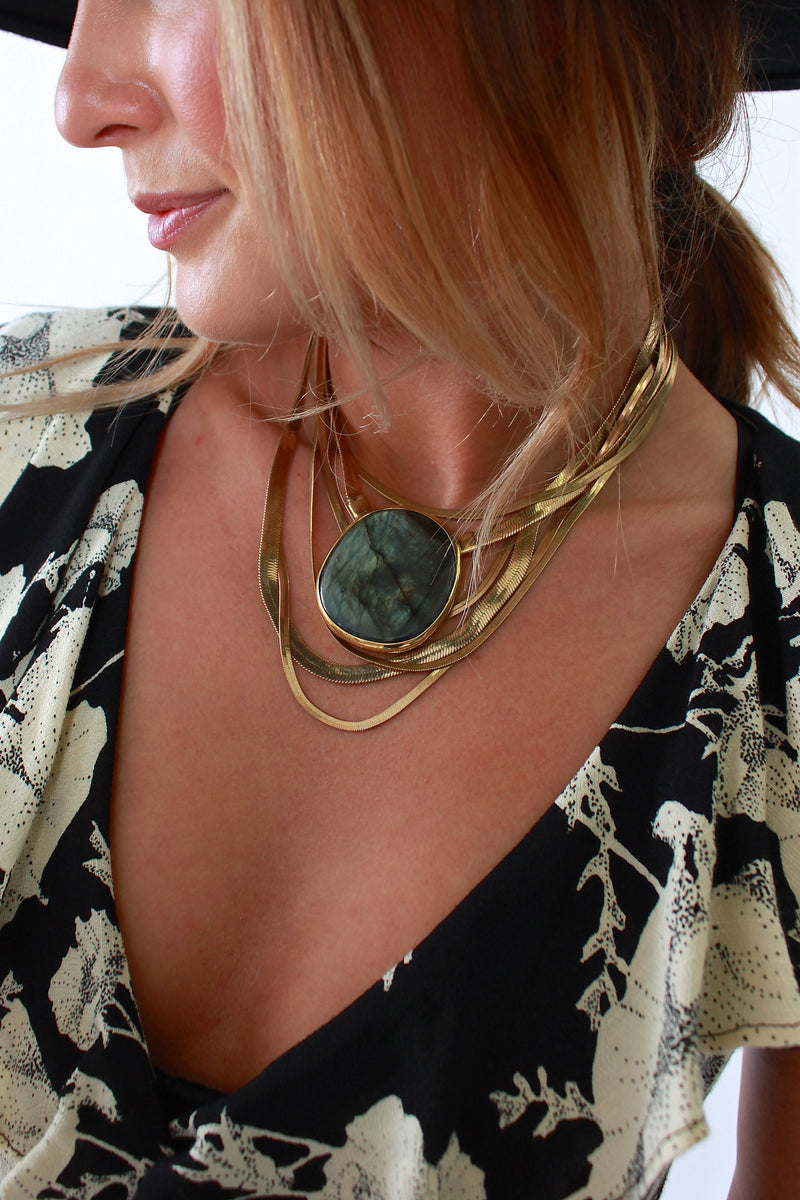 Lena Bernard Soraya Necklace in Labradorite - Viva Diva Boutique