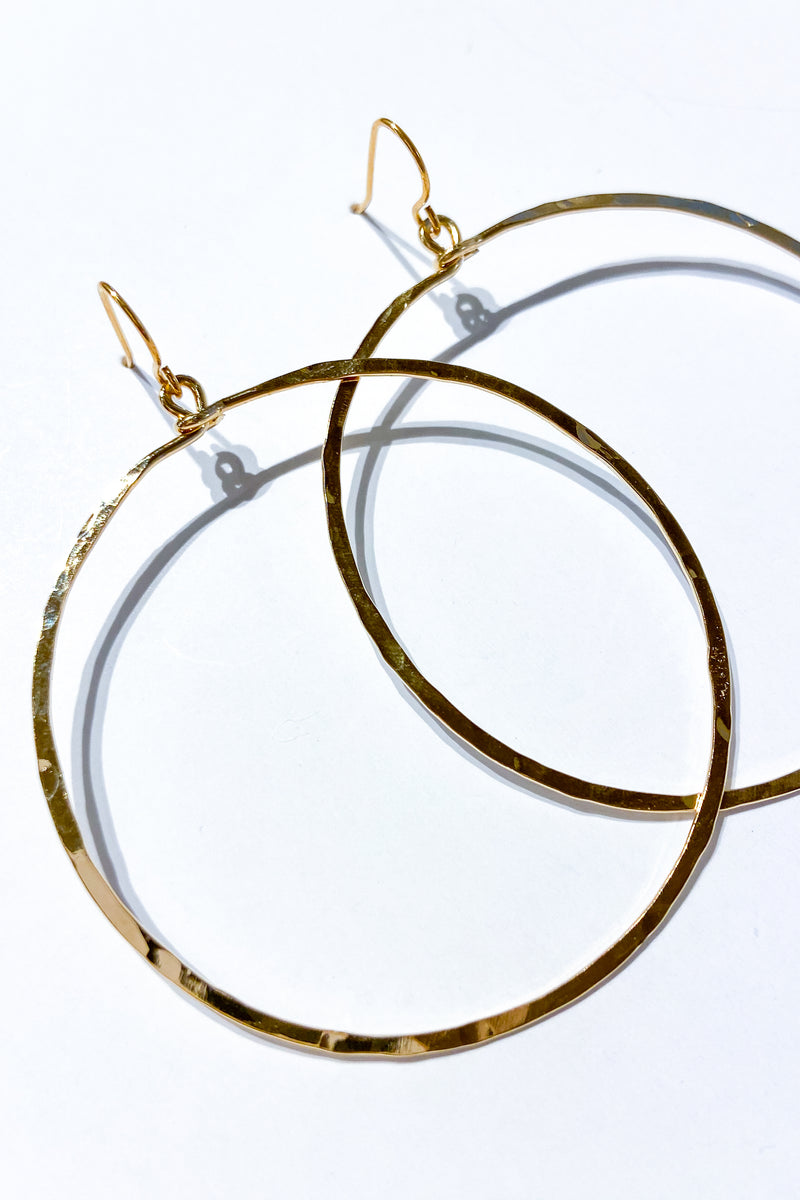 Hammered Hoop Earrings - Viva Diva Boutique